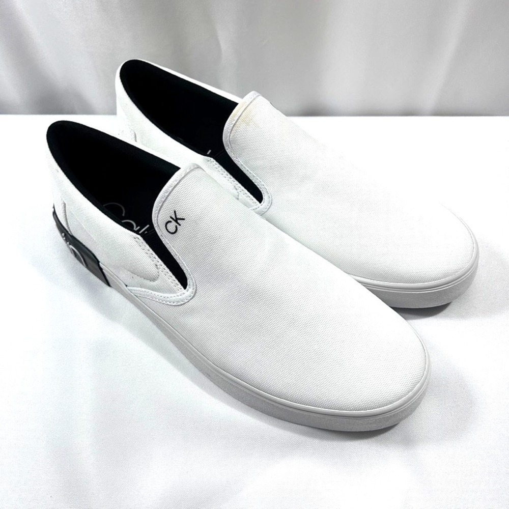 Calvin Klein Ryor Slip On‎ Flat Sole Sneakers White US 11.5 M Casual